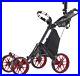 Caddytek One-Click Folding 4 Wheel Version 3 Golf Push Cart (Red)