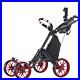 Caddytek One-Click Folding 4 Wheel Version 3 Golf Push Cart Red