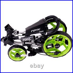 Clicgear 2023 Rovic Rv2l Golf Trolley Push Cart / Charcoal / Lime +free Gifts