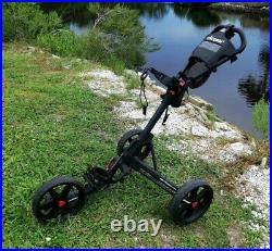 Clicgear 3.5+ Golf Bag Cart Push Pull Three Wheel Portable Foldable Black