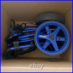 Clicgear 3.5+ Golf Bag Cart Push Pull Three Wheel Portable Foldable Blue