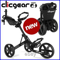 Clicgear 4.0 Golf Push Trolley Cart Black Umbrella + Drinks Holder NEW! 2020