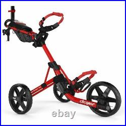Clicgear 4.0 Golf Push Trolley Cart Red Umbrella + Drinks Holder NEW! 2021