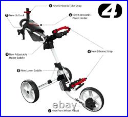 Clicgear 4.0 Golf Push Trolley Cart White Umbrella + Drinks Holder NEW! 2021