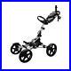 Clicgear 8.0+ Golf Trolley (Silver) 4 Wheel Push Cart includes Umbrella Holder