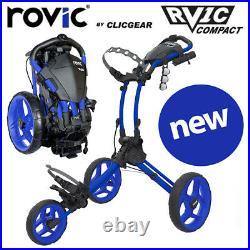 Clicgear Rovic RV1C Compact Golf Push Cart Trolley Blue NEW! 2021