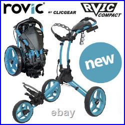 Clicgear Rovic RV1C Compact Golf Push Cart Trolley Light Blue NEW! 2021