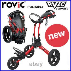 Clicgear Rovic RV1C Compact Golf Push Cart Trolley Red NEW! 2021