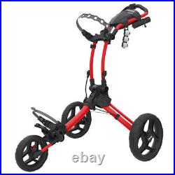 Clicgear Rovic RV1C Push Golf Trolley 3 Wheel Lightweight Compact Golf Cart Red