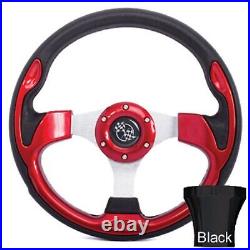 Club Car DS 1982-Up Golf Cart Red Rally Steering Wheel Black Adapter Kit