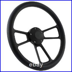 EZGO Golf Cart Steering Wheel Kit 14 Black Muscle Steering Wheel Black Leath