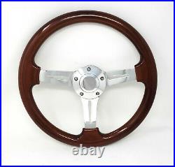 EZGO TXT Golf Cart Classic Wood mahogany Steering Wheel Set with adapter