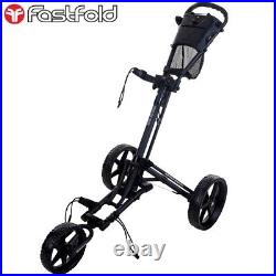 Fast Fold 2024 Trike 2.0 3 Wheel Lightweight Push / Compact Golf Trolley / Black