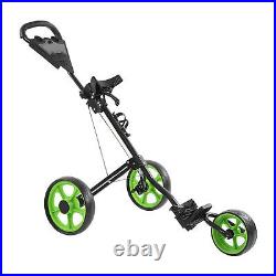 Foldable Golf Push Cart Folding Golf Cart With 3 Wheels Quick Braking Gf