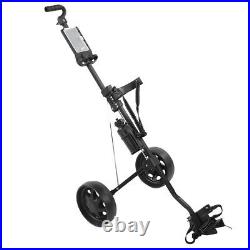 Foldable Golfer Trolley Multifunctional 2-Wheel Push Pull Cart Course Accessory