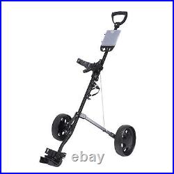 Folding Golf Pull Cart 2 Wheel Adjustable Handle Angle Easy to Carry Folding