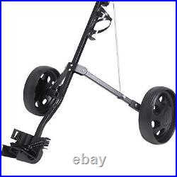 Folding Golf Pull Cart 2 Wheel Adjustable Handle Angle Golf Bag Holder