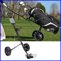 Folding Golf Pull Cart 2 Wheel Adjustable Handle Angle Portable Walking Cart