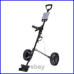 Folding Golf Pull Cart 2 Wheel Cart Portable Collapsible Adjustable Handle Angle