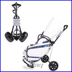 Folding Golf Pull Cart 2 Wheel Easy to Carry Portable Adjustable Handle Angle