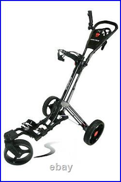 Founders Club Qwik Fold Swerve 360 Swivel 3 Wheel Push Pull Golf Cart Trolley