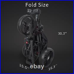 GIG-FX 3 Wheel Golf Push Cart-Foldable Collapsible Lightweight Pushcart with to