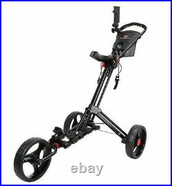 Golf Cart 3 Wheels Foldable Golf Trolley Aluminum Alloy With Umbrella Holder Bag