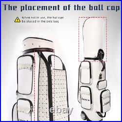 Golf Cart Bag Wheeled Leather Golf Club Bags for Men Transit Golf Bag Easy to Ca