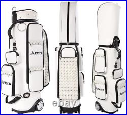 Golf Cart Bag Wheeled Leather Golf Club Bags for Men Transit Golf Bag Easy to Ca
