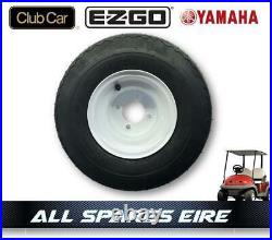 Golf Cart Buggy Wheel & Tyre Assembly Fits Club Car Yamaha Ezgo White Rim