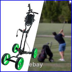 Golf Cart, Folding 4 Wheel Golf Pull Cart, Golf Push Cart, Portable Golf Bag