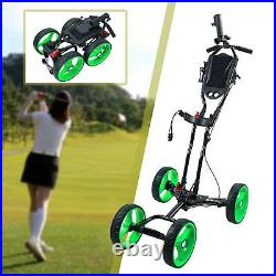 Golf Cart, Folding 4 Wheel Golf Pull Cart, Golf Push Cart, Portable Golf Bag