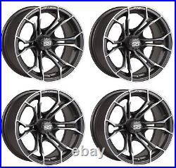 Golf Cart GTW 12x7 Matte Grey Machined Wheels Set of 4 34 Offset 4/4