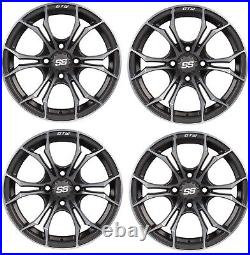 Golf Cart GTW 12x7 Matte Grey Machined Wheels Set of 4 34 Offset 4/4