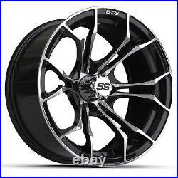 Golf Cart GTW 15x7 Gloss Black Spyder Wheel 34 Offset 4/4 Pattern