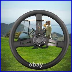 Golf Cart Steering Wheel PU Retrofit Universal Fit with Adapter Golf Cart