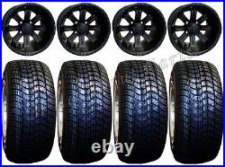 Golf Cart Wheels & Tires Rims Matte Black 10 Wheel 205/50-10 Tire Free lugs