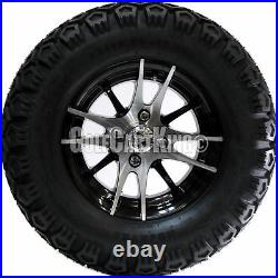 Golf Cart Wheels and Tires Combo 12 RHOX RX101 with All Terrain Tires (x4)