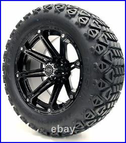 Golf Cart Wheels and Tires Combo 14 Madjax Element Black Set of 4