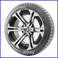 Golf Cart Wheels and Tires Combo 14 RHOX SS RX350 with Low Pro Tires Set of 4