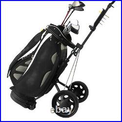 Golf Club Trolley 2 Wheel Push Pull Cart Carry Golf Bag Holder Storage Carts