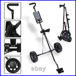 Golf Pull Cart Outdoor Folding Quickly Fold/Open 2 Wheel Push Pull Golf Cart