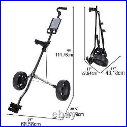 Golf Pull Cart Outdoor Folding Quickly Fold/Open 2 Wheel Push Pull Golf Cart