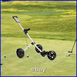 Golf Walking Pull Cart Caddy Cart Lightweight 3 Wheeled Push Pull Golf Cart