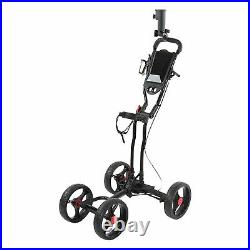 Golfer Push Cart Folding 4 Wheel Compact Caddy With Umbrella Cup Holder? GSA