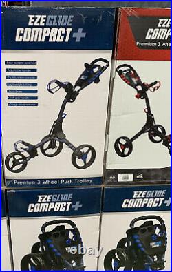 Longridge Ezeglide Compact+ Premium 3 Wheel Push Golf Cart Trolley black/blue