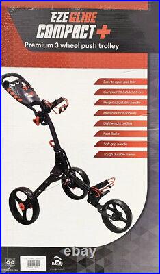Longridge Ezeglide Compact+ Premium 3 Wheel Push Golf Cart Trolley black/red