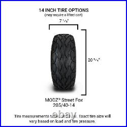 MODZ 14 Assault Black Ball Mill Golf Cart Wheels and Radial Tires (205/40-14)
