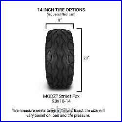 MODZ 14 Assault Black Ball Mill Golf Cart Wheels and Radial Tires (23x10-14)