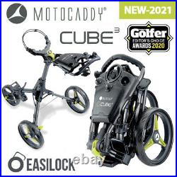 Motocaddy CUBE 3-Wheel Compact Golf Push Cart Trolley Lime NEW! 2021